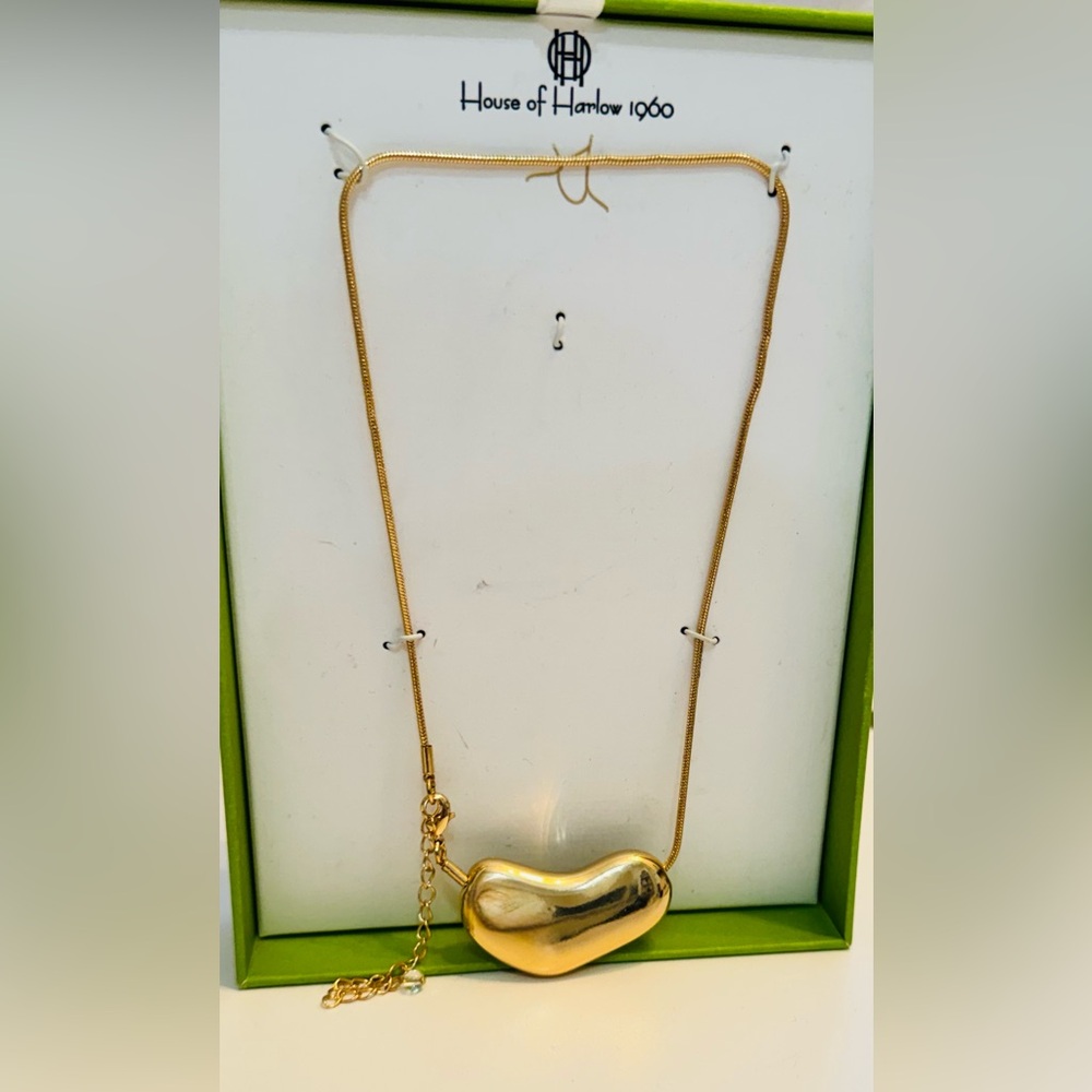 House of Harlow 1960 Irregular Gold Heart Pendant Necklace - Picture 3 of 9